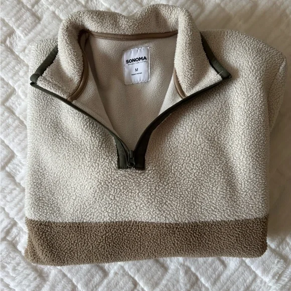Men’s Sonoma Goods Half Zip Fleece Pullover Medium - Picture 2 of 3